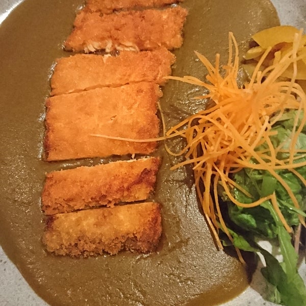 Crumbled salmon with curry sauce is fantastic