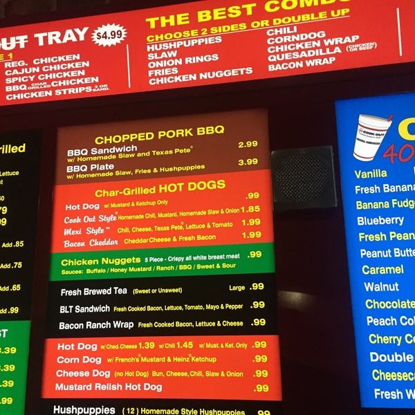 View the latest cook out prices for the entire menu including hamburgers, g...
