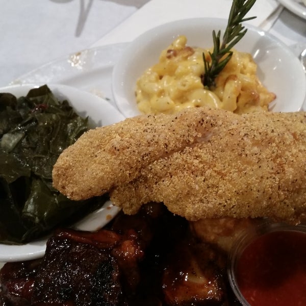Try the catfish, rib tips, mac, and collard greens! All are great!