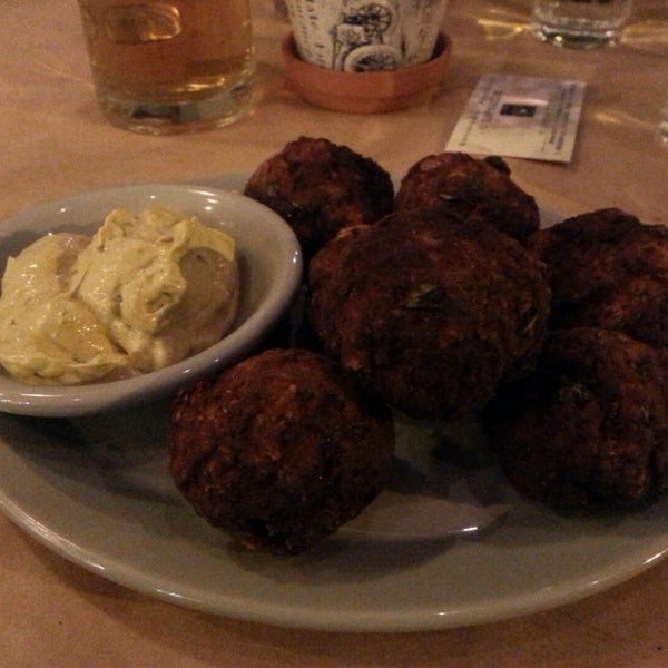 The meatballs are delicious and the mustard sauce is very fresh and zingy
