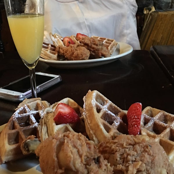 The waffles and chicken and The Mimosas are awesome😋😍
