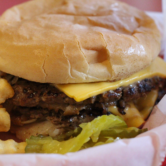 Good 'ole Kirby Burger w/ cheese and those thin grilled onions! YUM! :)