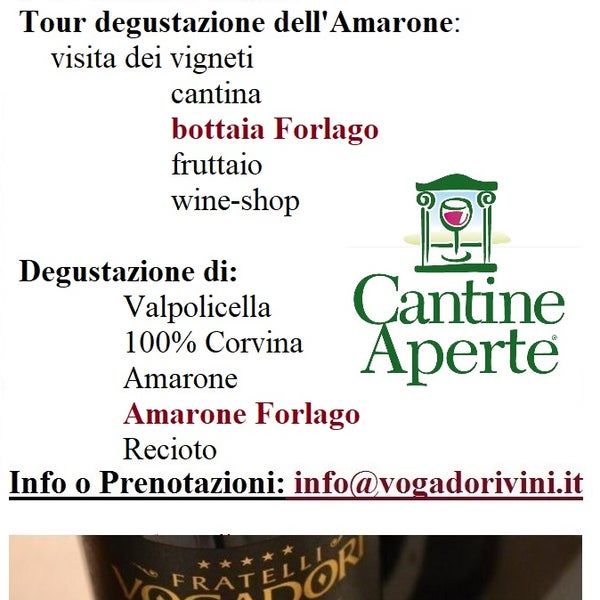 Vi aspettiamo l'1-2-3 Novembre per il Weekend con l'Amarone!!! www.VogadoriVini.it