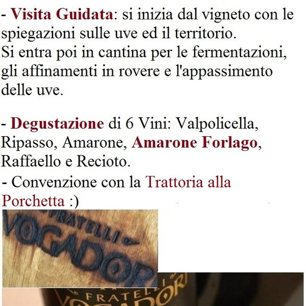 Vi aspettiamo domenica 24 Aprile per degustare l'Amarone!!!   www.VogadoriVini.it