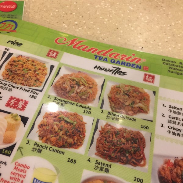 Mandarin Tea Garden Menu Davao Fasci Garden