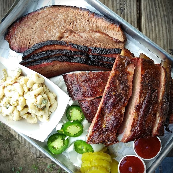 Brisket is king here, followed closely by pork spareribs. Big beef plate ribs are available on Saturdays, and are excellent!