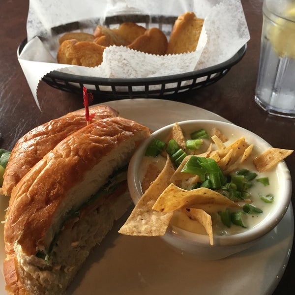 Had the half chicken salad sandwich on croissant and cup of crab and corn chowder. Both were very yummy. Lots of parking around (I went on a Saturday). Good friendly cafe ambience. Reasonably priced.
