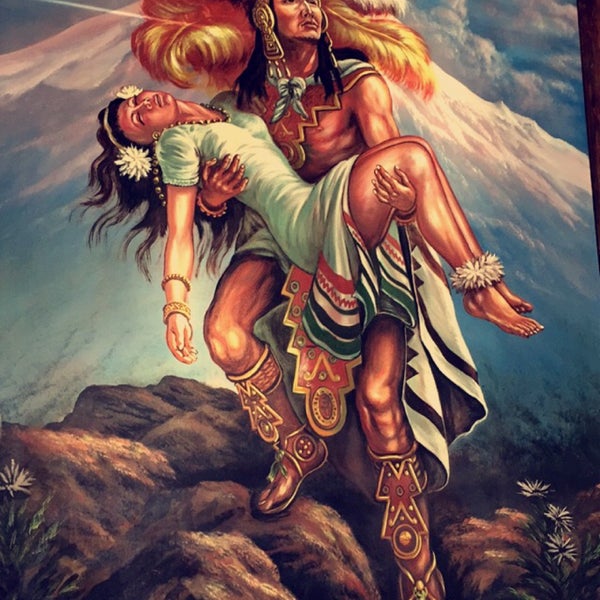 Aztec Warrior Holding Princess