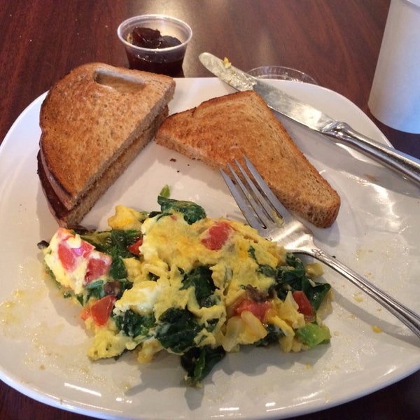 Veggie scramble w/ wheat toast....Amazing cup of coffee and a cool shop! Reminds me of Atlanta!