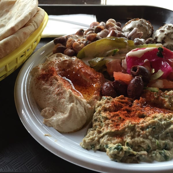 Photo taken at Mamoun&#39;s Falafel by Jeremy M. on 2/12/2015