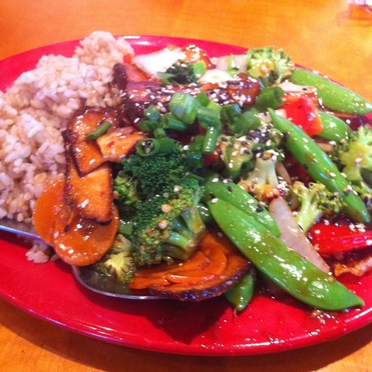 Sesame tofu & veg's.  Excellent with brown rice