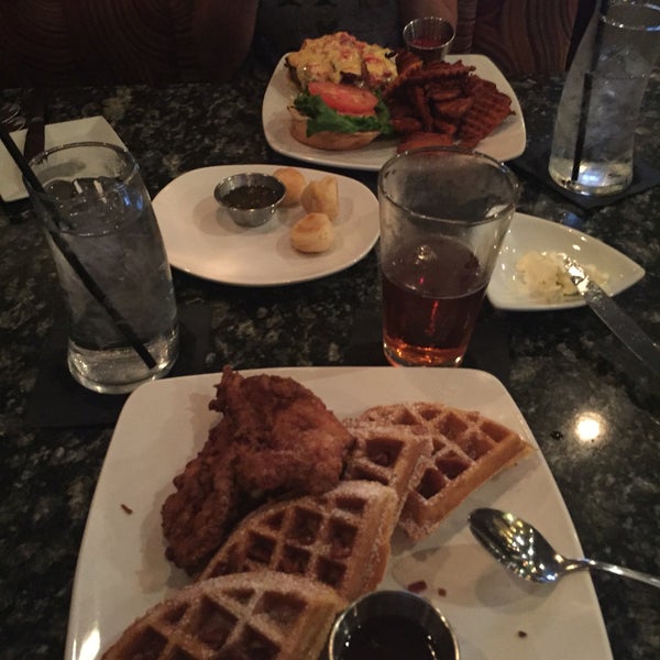 Chicken and waffles!!...pimento cheese burger was legit as well!!