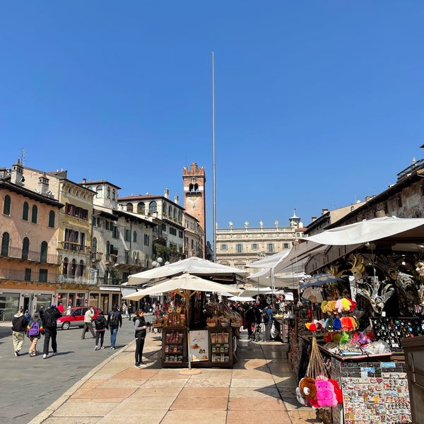 Photo taken at Piazza delle Erbe by Kristin on 4/5/2022