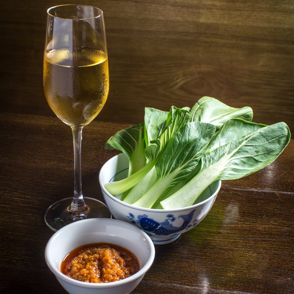 Fung Tu’s Raw Bok Choy with House-Made Shrimp Paste is a delicious way to kick off your meal. Photo provided by Paul Wagtouicz.