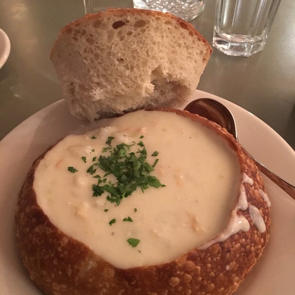The clam chowder is super tasty!