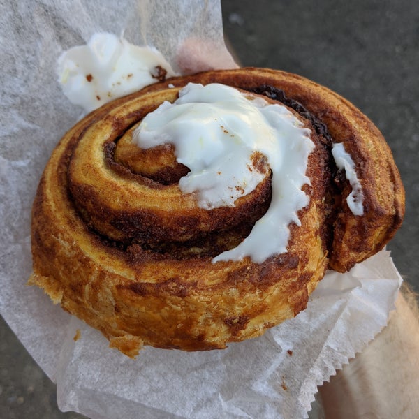 They may be known for their muffins, but the cinnamon roll is also worth trying out. You can get it with a lemon frosting that is *chef's kiss*