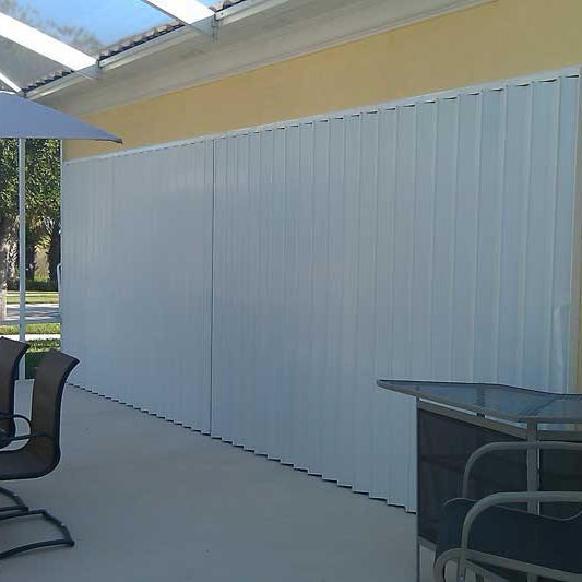 Top rated accordion shutters in Florida from #AMDSupply - The SuperNova accordion shutters system is designed to withstand category 5 hurricane winds.