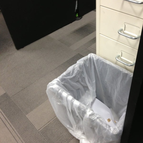 WSHC SAFETY TIP: misplaced rubbish bins can trip people unawares. Put them under the desks.