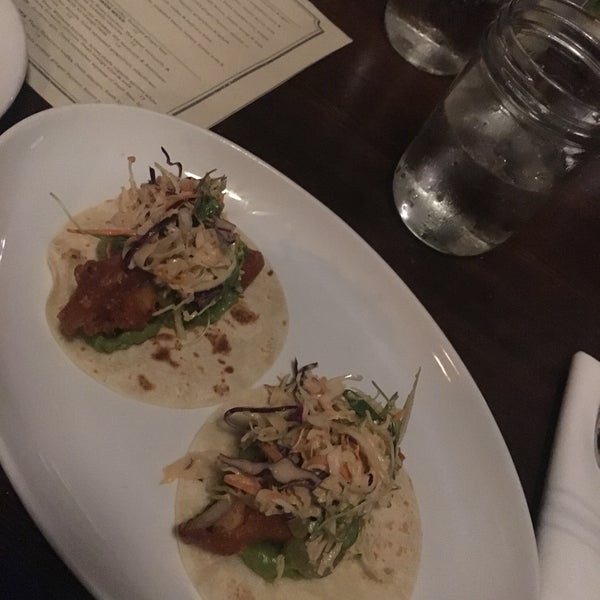 The fish tacos are delicious! Go with a group and try a bit of everything.