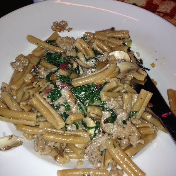 The whole wheat pasta rigatoni with sausage awesome!!!!
