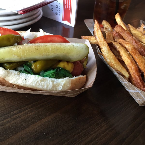 Photo taken at Prairie Dogs Hot Dogs &amp; Handcrafted Sausages by Got K. on 7/14/2015