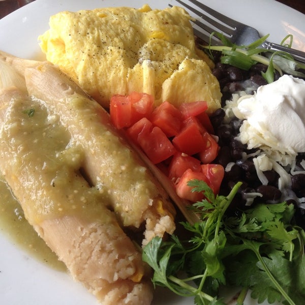 Breakfast tamales are delish. Get a side of pesto for the eggs if you want an extra kick.
