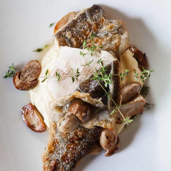 Trout with porcini on mashed potato 👌🏼