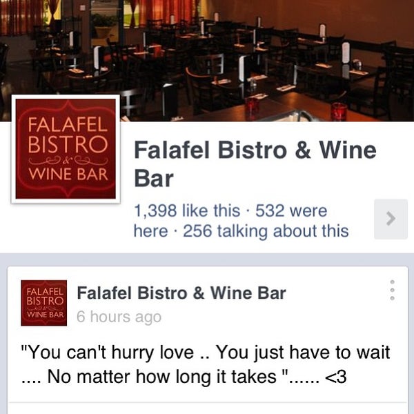 Foto diambil di Falafel Bistro &amp; Wine Bar oleh Falafel B. pada 4/30/2013