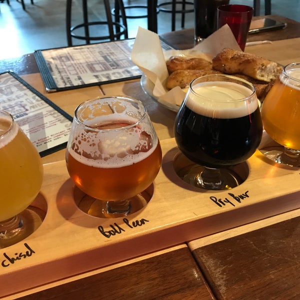 Everything is brewed in house, with regular and seasonal craft brews on tap. Live music and events almost every night. Try a flight to find your favorite.