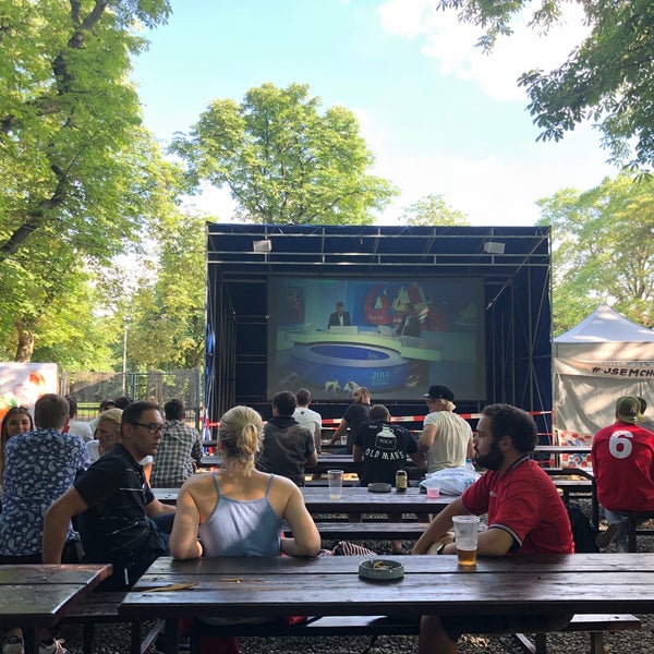 Photo taken at Zahrádky a restaurace Riegrovy sady – Park Café by Charles N. on 6/18/2018