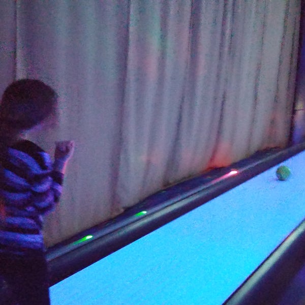 Their "Cosmic Bowling" (black lights, music video screens) is great fun for kids. They have much lighter balls for kids if you ask.