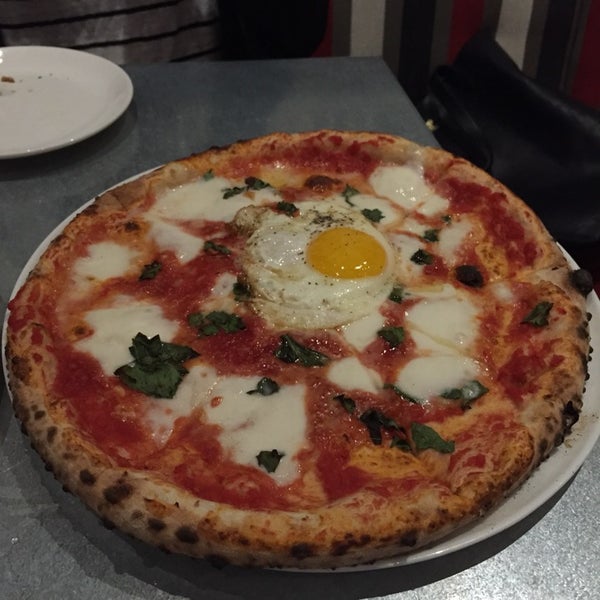 Margherita with the farm egg. The pizzas have dense chewy dough that fills you up so order accordingly.
