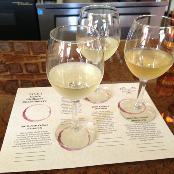 Try the Cole's favorites white wine flight.