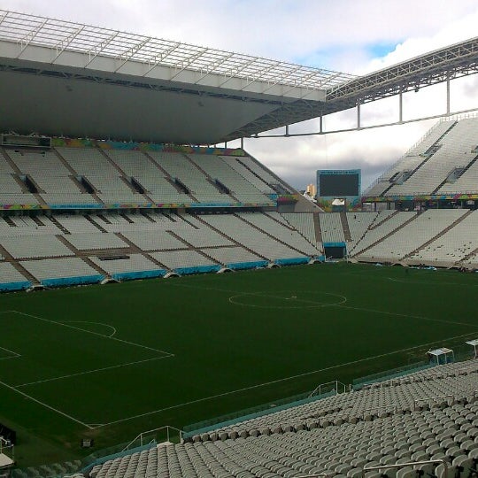 Photo taken at Arena Corinthians by Alexandre B. on 7/11/2014