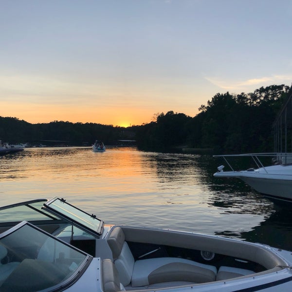 Photo taken at Pelican Pete&#39;s Floating Bar &amp; Grill on Lake Lanier by Drew D. on 6/3/2018