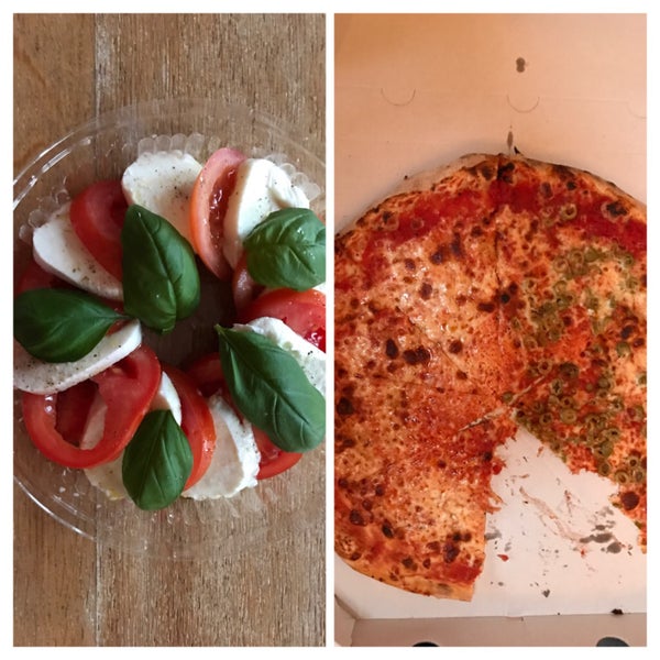 Caprese salad 🥗 and pizza are delicious, delivery is super quick! 💨