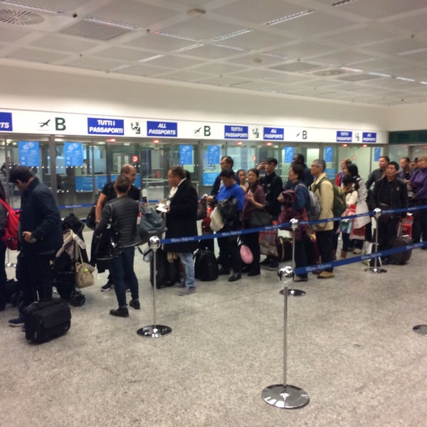 Shameful. A line this long for non EU passports and only two people "working". It's like this every time. They must want you to miss your flight.