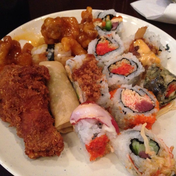 A great sushi buffet selection and it's good. A combination of hot and cold.