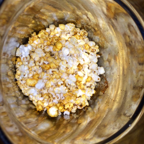 Complementary smoke-infused popcorn is simply irresistible!