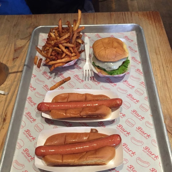 Photo taken at Bark Hot Dogs by kau n. on 9/14/2015