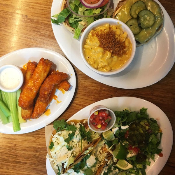 Vegan fish tacos, Mac and cheese, and the veggie burger were all amazing. Get a bunch of things and split with a friend!
