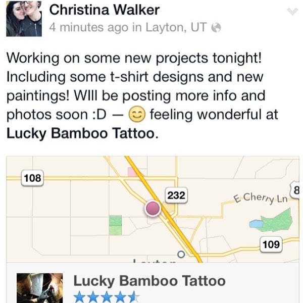 Foto tomada en Lucky Bamboo Tattoo  por Christina W. el 2/11/2014