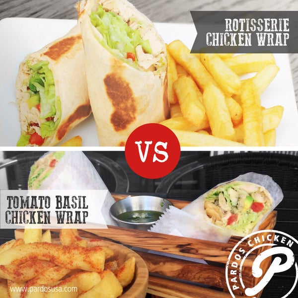 Something fast and delicious for lunch? A wrap is the perfect choice! Which one would you prefer? Rotisserie Chicken Wrap or Tomato basil Chicken Wrap. http://pardosusa.com/funky-lunch/