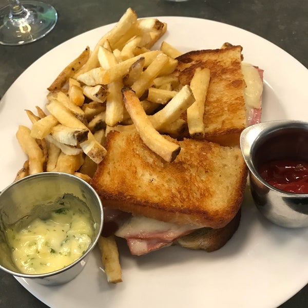Grilled ham & cheese - Swiss and mustard on Cuban bread. #sundaybrunch It may be just a ham & cheese, but it’s probably one of the best I’ve ever had!
