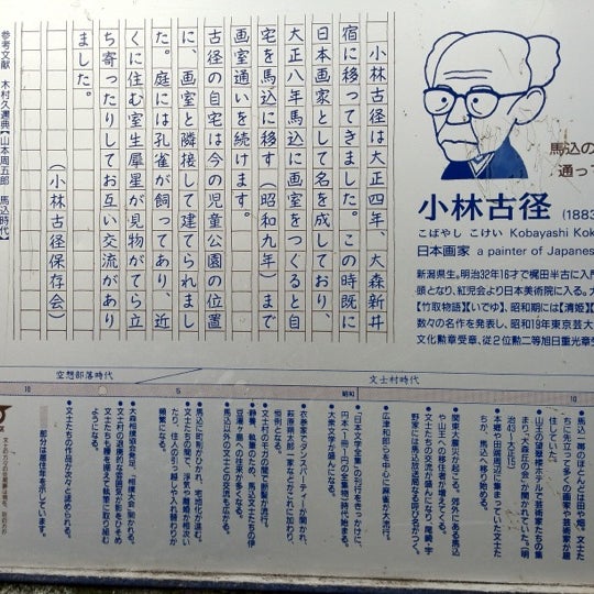 小林古径 馬込文士村 解説板 大田区の史跡 小林古径 馬込文士村 解説板 大田区の史跡