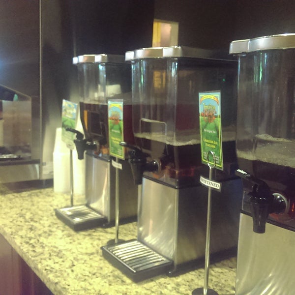 Free iced and hot tea in the gift shop. Be sure to reuse your cup and sample all of them.