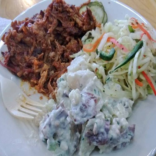 Pork plate with the slaw and potato salad is an insanely good combination.