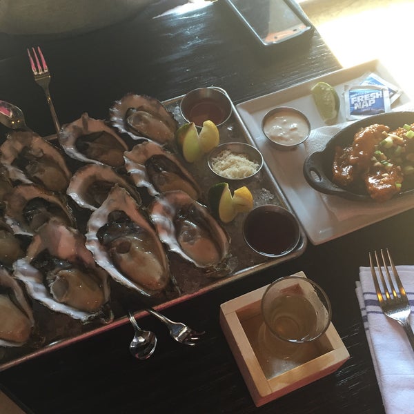 Happy Hour is EVERY DAY from 3PM-6PM. Highlights include $1 oysters, $5 hot wings, and $3 sake shots!