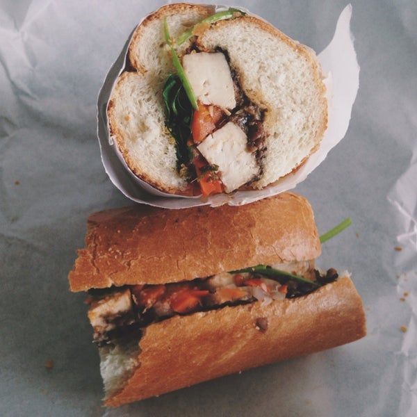The Lemongrass Tofu Banh Mi can be vegan by request!