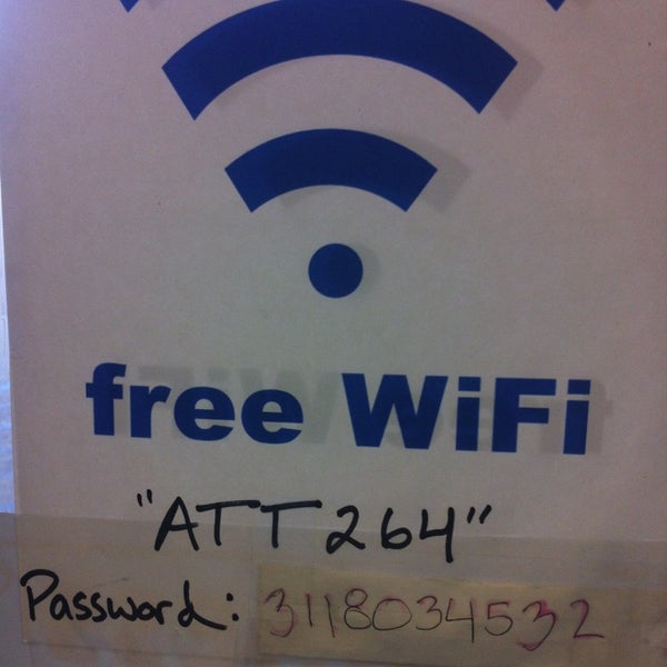 Wifi SSID: ATT264 password: 3118034532